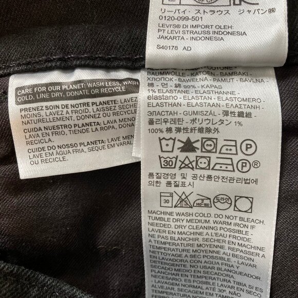 Levi's 508 Men's Black Jeans 30x32 - Picture 3 of 3